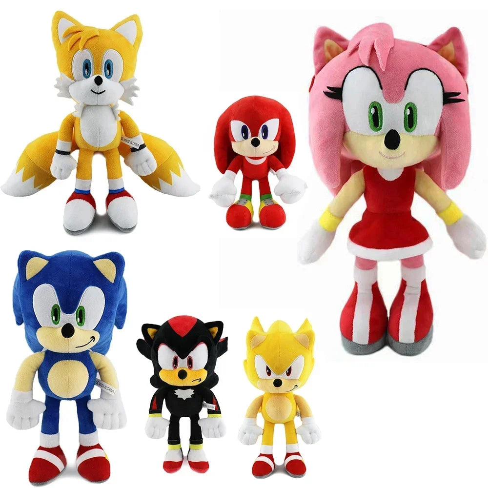 30CM !! High Quality Sonic Plush Toy Sonic Knuckles Tails Cute Cartoon Soft Stuffed Doll Birthday Gift for Children