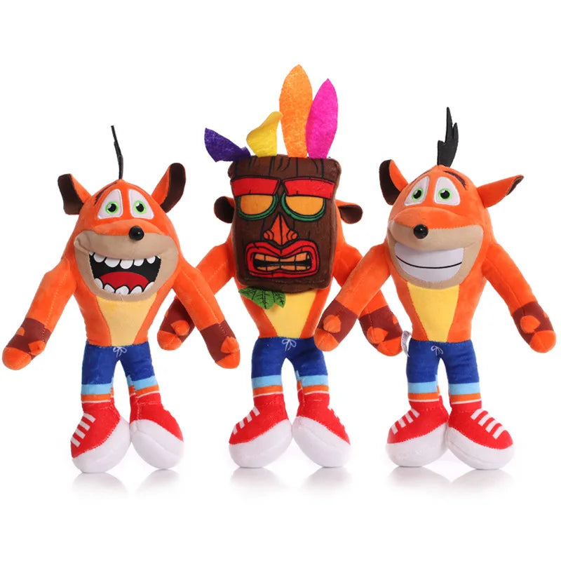 26Cm Crash Bandicoot Plush Stuffed Toys Crazy Trilogy Series Anime Figure Dolls Kawaii Children'S Birthday Christmas Gifts Decor