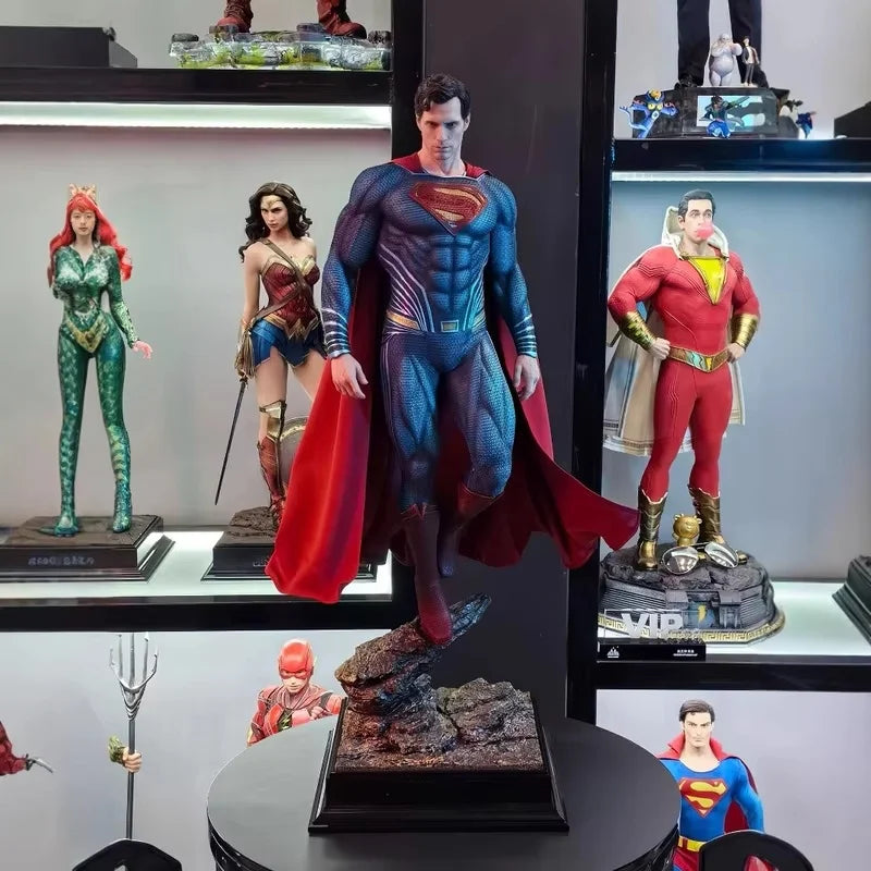 Super High Quality Dc Series Justice League Steel Man Superman Gk Statue Handmade Fashionable Model Ornament Birthday Gift Gift