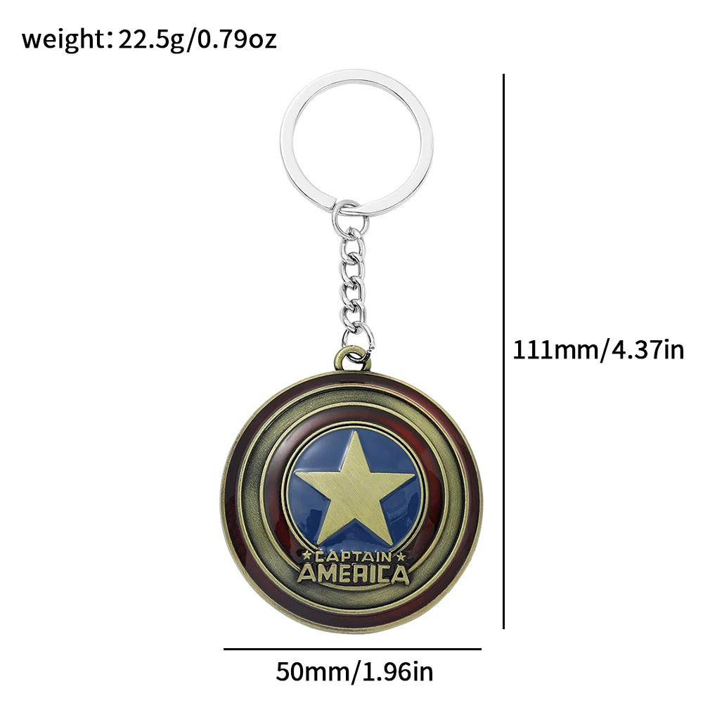 Cool Marvel the Avengers Key Rins Anime Captain America Keychain Pendant Children'S Toy Men Birthday Gifts