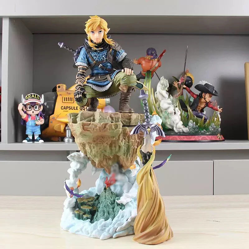 38cm The Legend of Zelda Figure Dolls Link Action Figures Sky Sword Breath of The Anime PVC Collection Model Ornament Toys