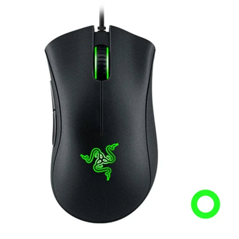 Original razer deathadder essencial wired gaming mouse ratos 6400dpi sensor óptico 5 botões independentes para computador portátil gamer