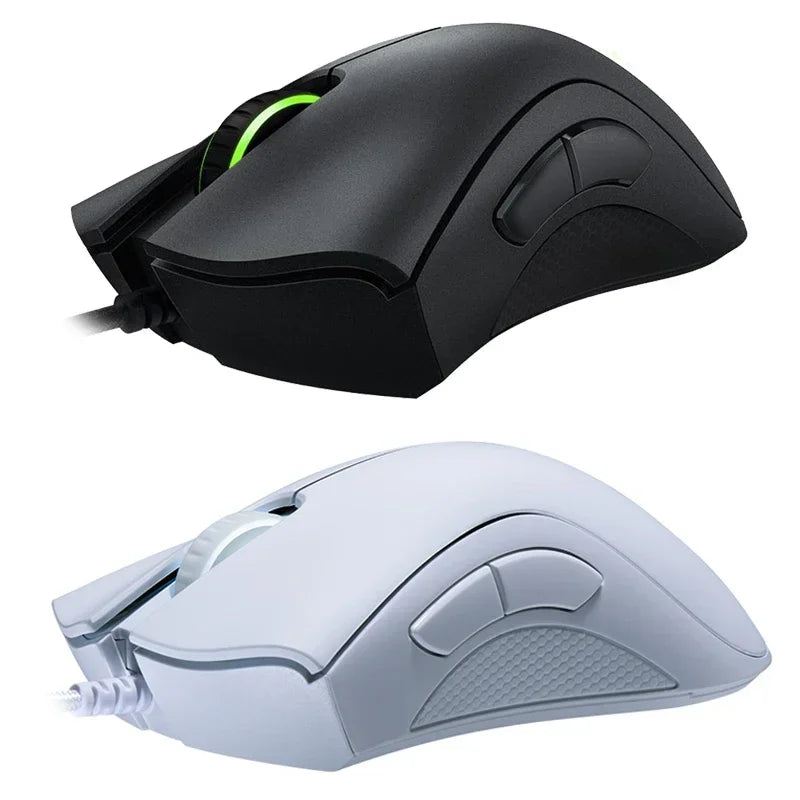 Original razer deathadder essencial wired gaming mouse ratos 6400dpi sensor óptico 5 botões independentes para computador portátil gamer