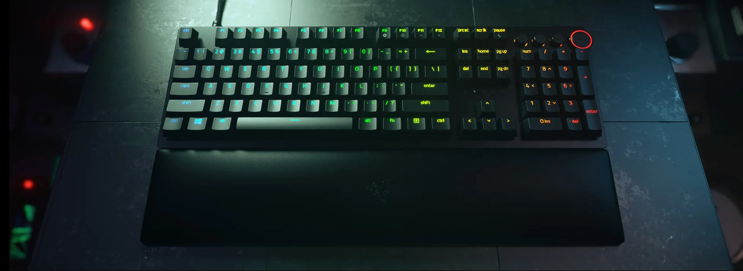 Razer Huntsman V2 104KEY Teclado para jogos Clicky / Interruptor óptico linear Doubleshot PBT Keycaps Espuma de amortecimento de som