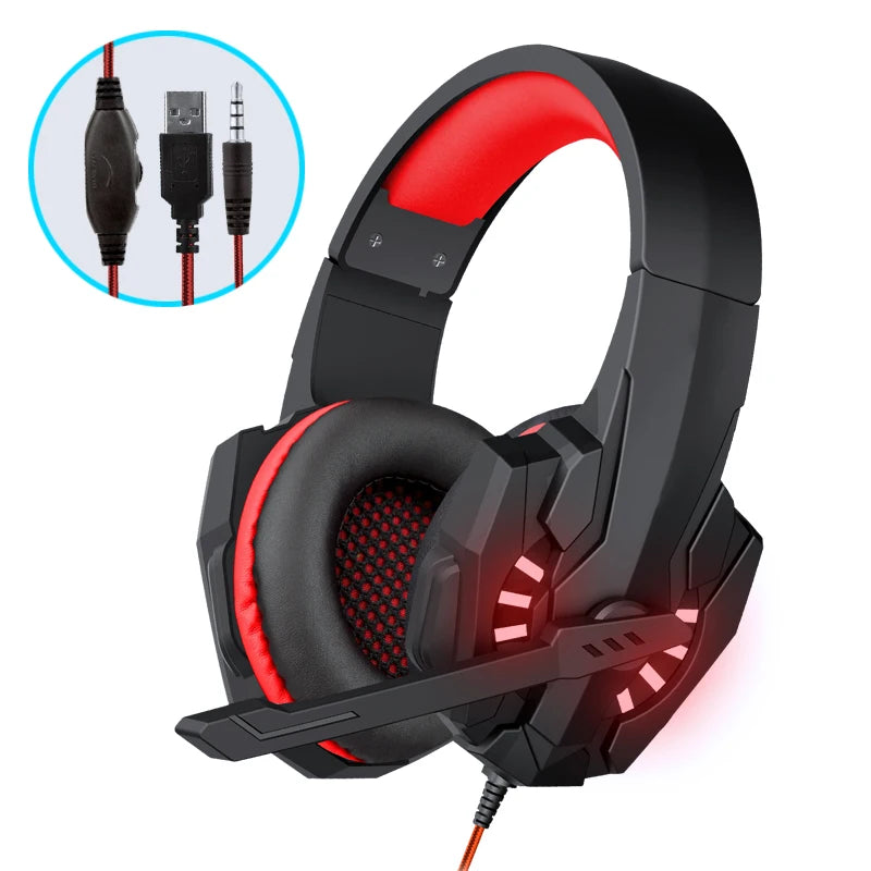 A7 gaming headset graves profundos estéreo com fio fone de ouvido brilhante com microfone para ps5 ps4 xbox computador portátil gamer esports
