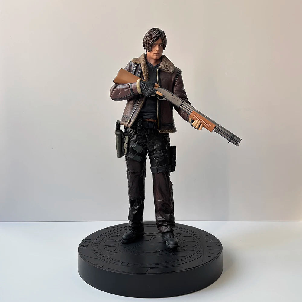 Resident Evil Leon S. Kennedy Couro Leon Anime Figura Meninos Coleção Figuras de Ação Boneca Decoração de Mesa Estátua de PVC Brinquedos Presente
