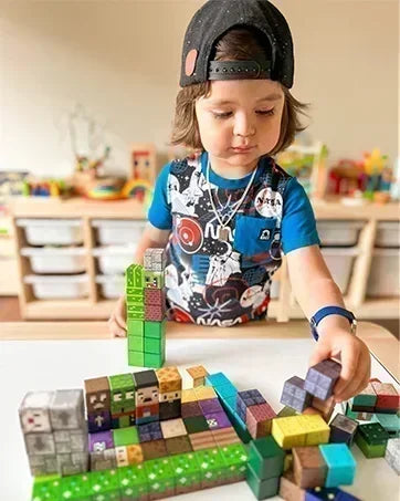 Magnetic Building Blocks Mine World Magnet Cube Set for Boy Girl Kid Age 3+ DIY Model Children STEM Educational Sensory Toy