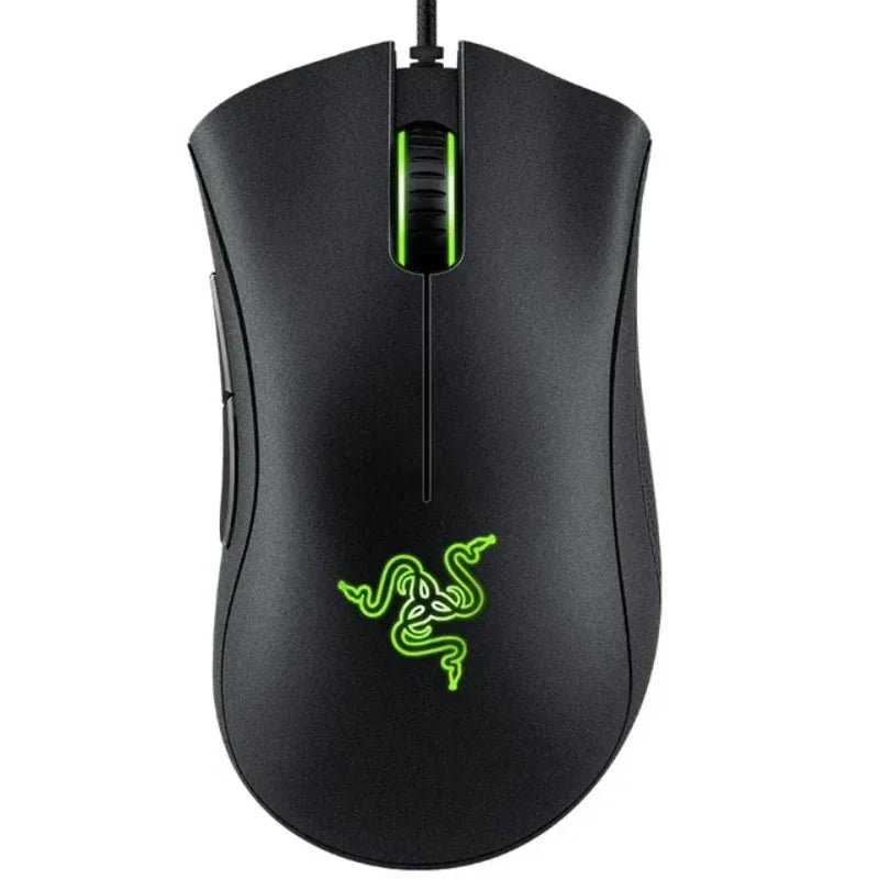 Original razer deathadder essencial wired gaming mouse ratos 6400dpi sensor óptico 5 botões independentes para computador portátil gamer