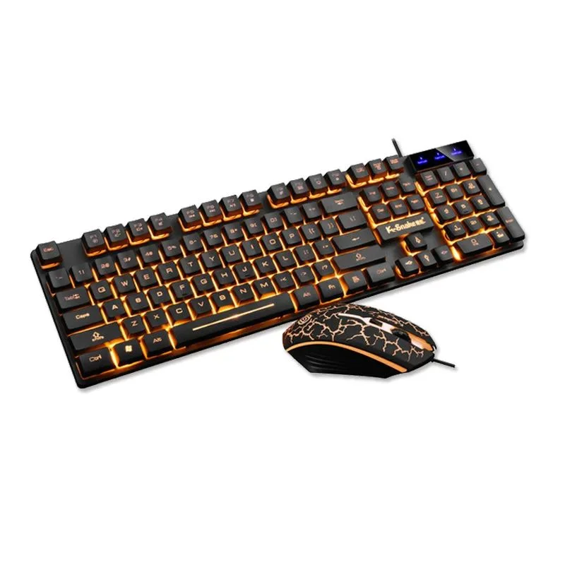 Conjunto de teclado e mouse KM320 teclado retroiluminado de jogo luminoso à prova d'água