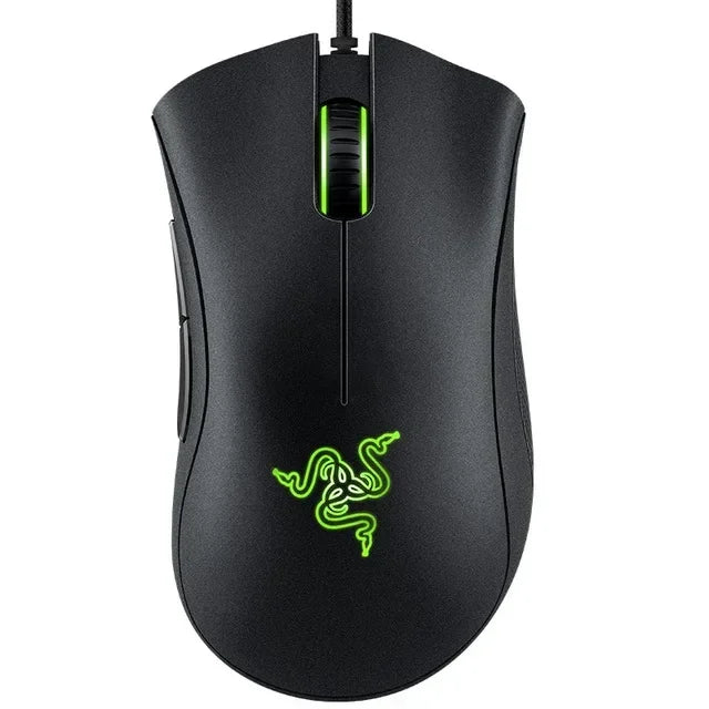 Original razer deathadder essencial wired gaming mouse ratos 6400dpi sensor óptico 5 botões independentes para computador portátil gamer
