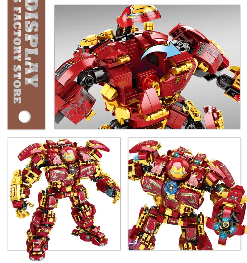Superheroes Mecha DIY Building Blocks Movie Mech Hero 3D Model Armor Iron Robot MOC Bricks Toys For Adult Kid Boy Christmas Gift