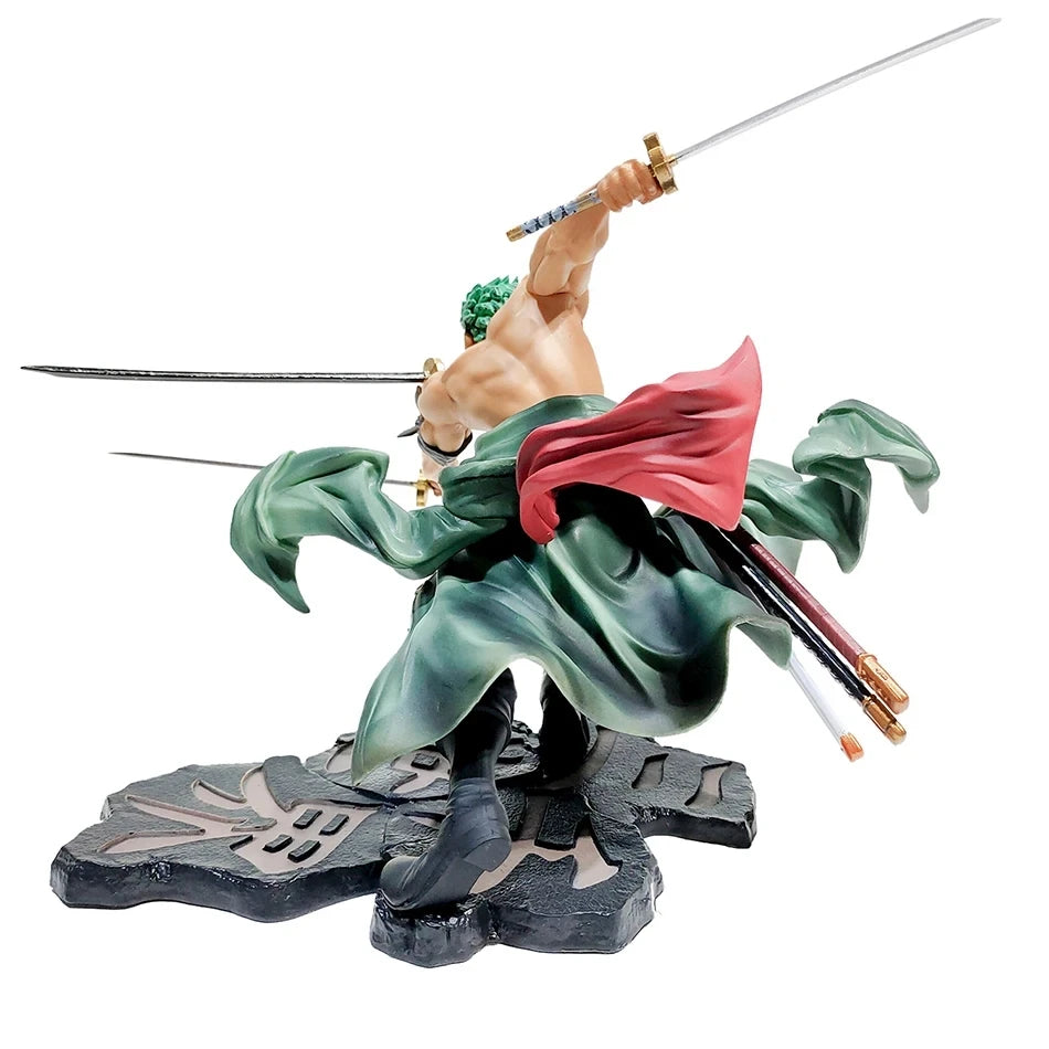 One Piece Anime Action Figure, GK Roronoa Zoro, Três Lâminas, Manga Sa-maximum, Estátua, Modelo de Coleção, Brinquedo, Quente, 10cm