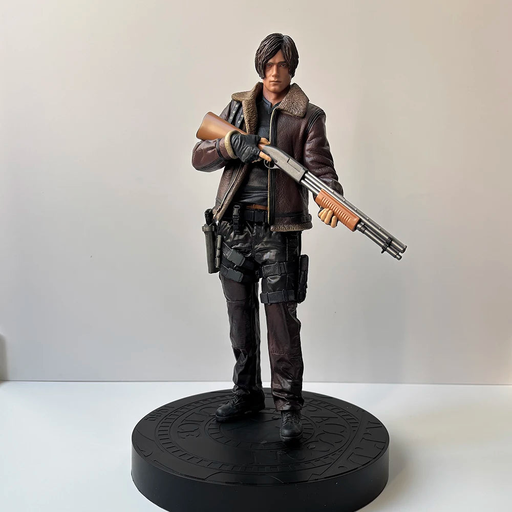 Resident Evil Leon S. Kennedy Couro Leon Anime Figura Meninos Coleção Figuras de Ação Boneca Decoração de Mesa Estátua de PVC Brinquedos Presente