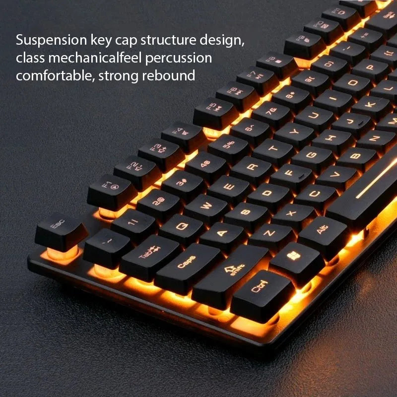 Conjunto de teclado e mouse KM320 teclado retroiluminado de jogo luminoso à prova d'água