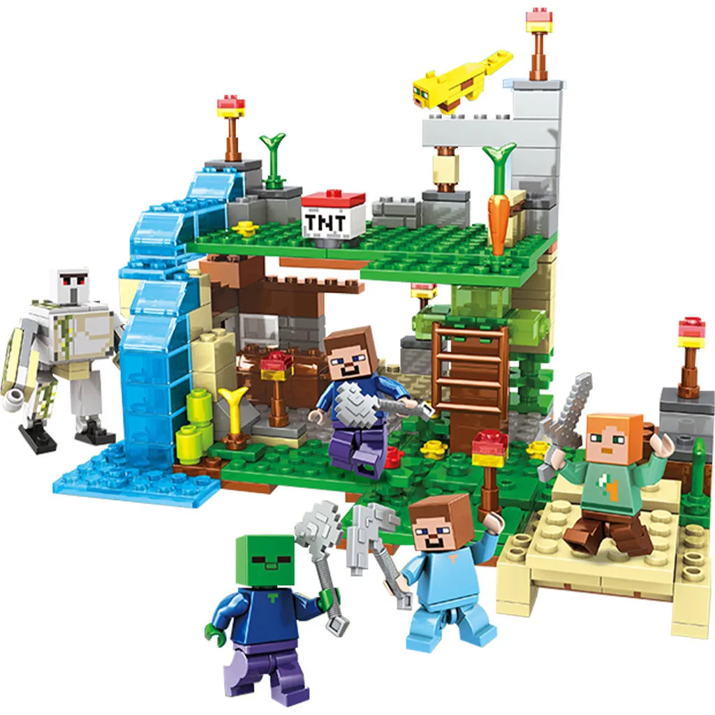 Cartoon Small Farm Village Cave Building Blocks Assembly Enlightenment Education Toys for Children Birthday Christmas Gift