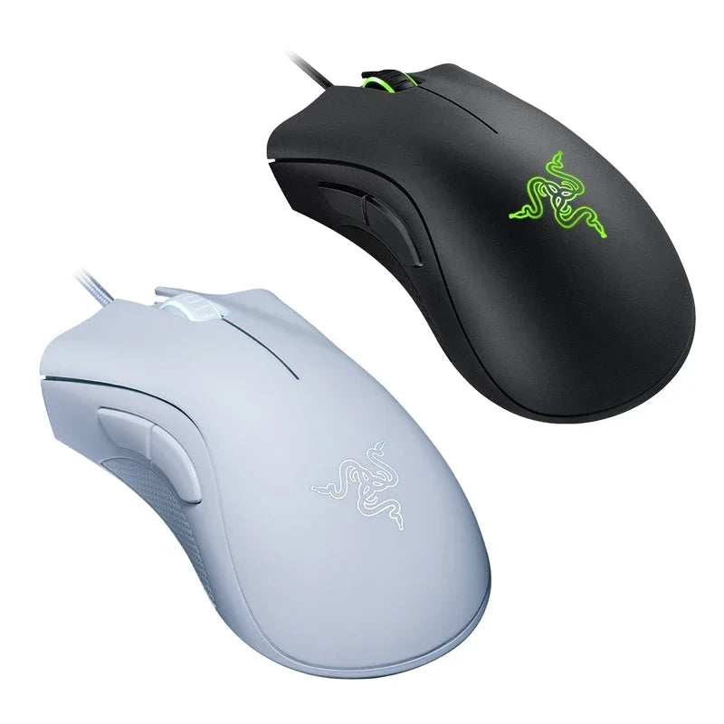 Original razer deathadder essencial wired gaming mouse ratos 6400dpi sensor óptico 5 botões independentes para computador portátil gamer