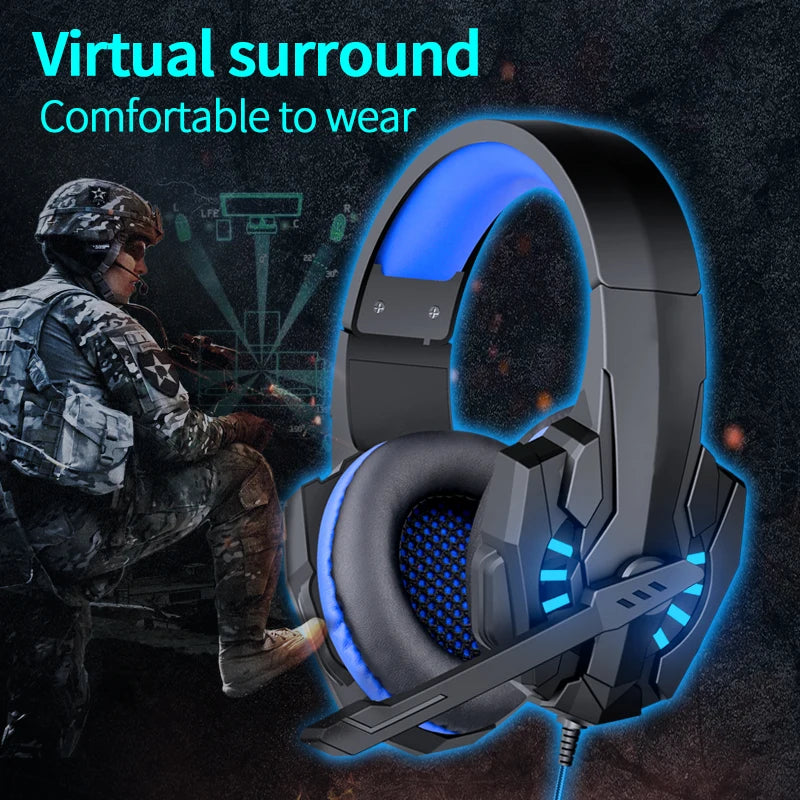 A7 gaming headset graves profundos estéreo com fio fone de ouvido brilhante com microfone para ps5 ps4 xbox computador portátil gamer esports