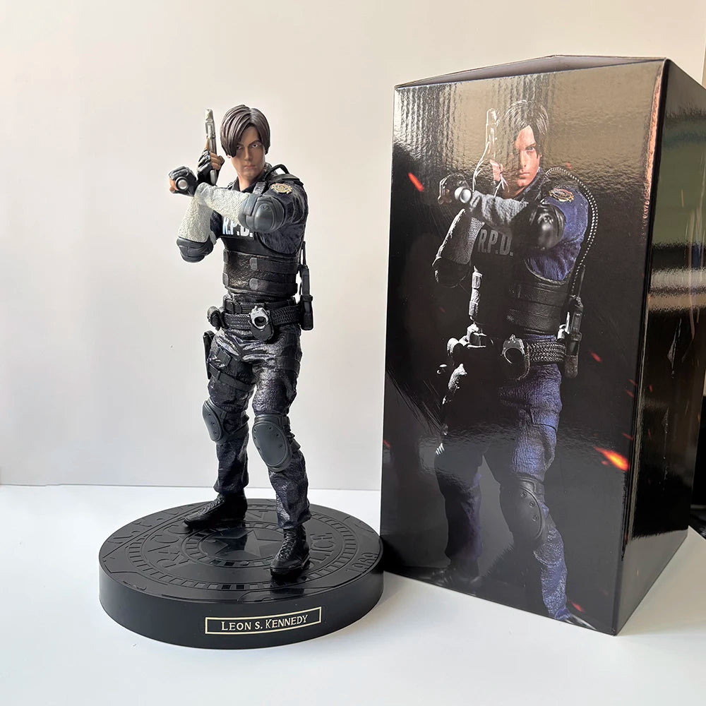 Resident Evil Leon S. Kennedy Couro Leon Anime Figura Meninos Coleção Figuras de Ação Boneca Decoração de Mesa Estátua de PVC Brinquedos Presente
