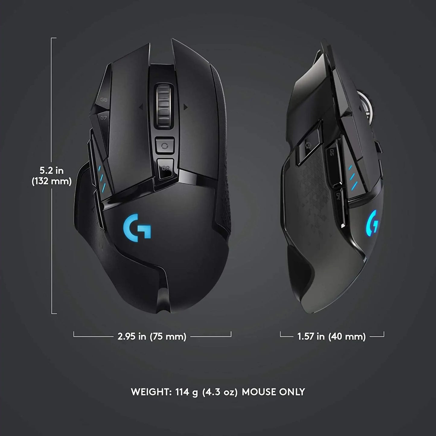Logitech g502 hero lightpeed mouse para jogos com fio/sem fio 2.4ghz hero 25600dpi rgb adequado para jogadores e-sports mouse