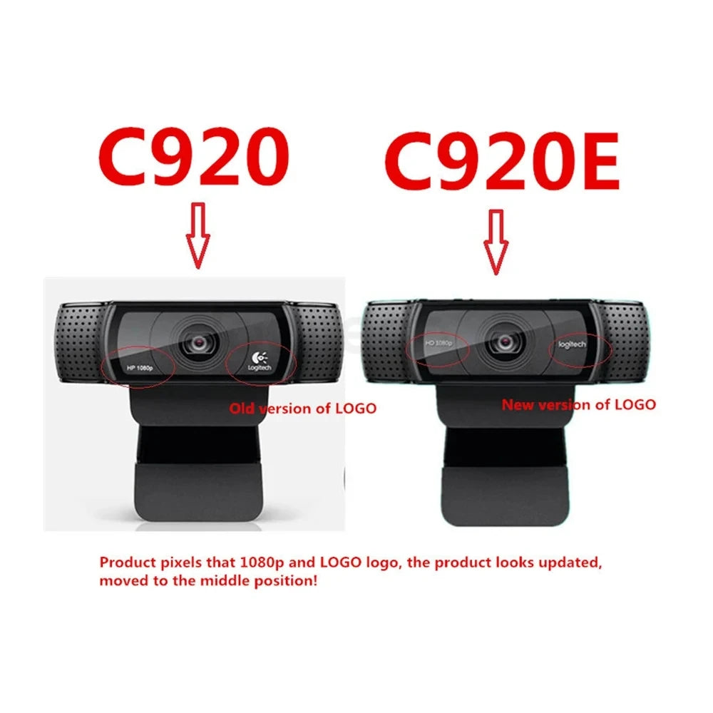 Logitech c920e hd pro webcam widescreen vídeo chat gravação usb inteligente 1080p câmera web para computador c920 atualização versão cmos