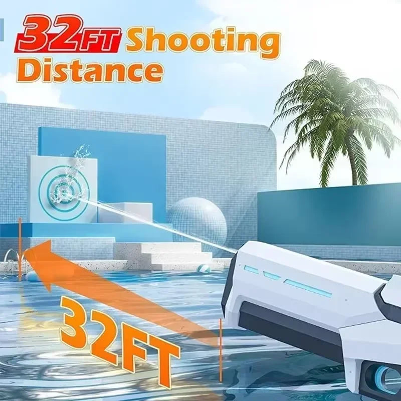 2025 New Automatic Water Absorbing Electric Water Gun Outdoor Beach Swimming Pool Entertainment Adults and Boy Kid Water Gun Toy