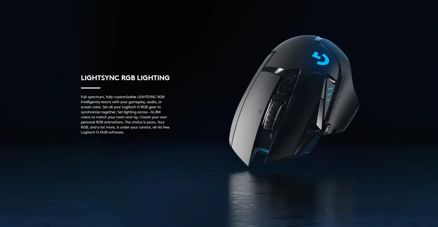 Logitech g502 hero lightpeed mouse para jogos com fio/sem fio 2.4ghz hero 25600dpi rgb adequado para jogadores e-sports mouse