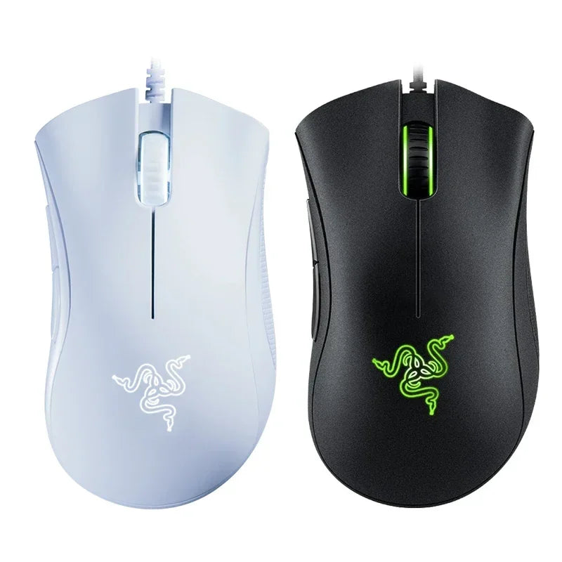 Original razer deathadder essencial wired gaming mouse ratos 6400dpi sensor óptico 5 botões independentes para computador portátil gamer