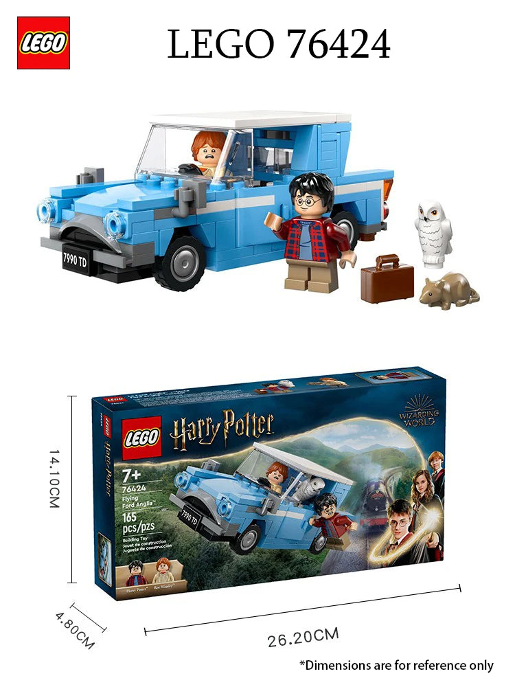 LEGO 76424 Harry Potter Flying Ford Anglia, Buildable Car Toy with 2 Minifigures for Role Play