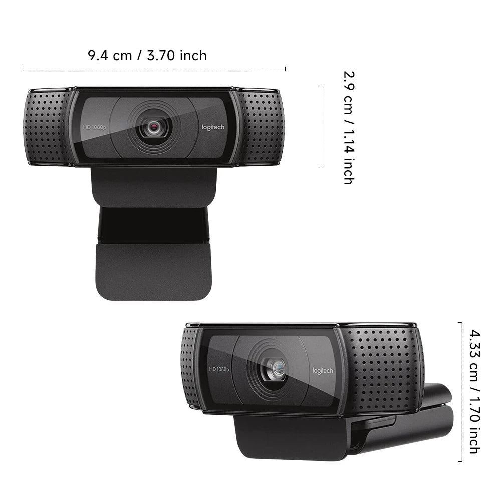 Logitech c920e hd pro webcam widescreen vídeo chat gravação usb inteligente 1080p câmera web para computador c920 atualização versão cmos