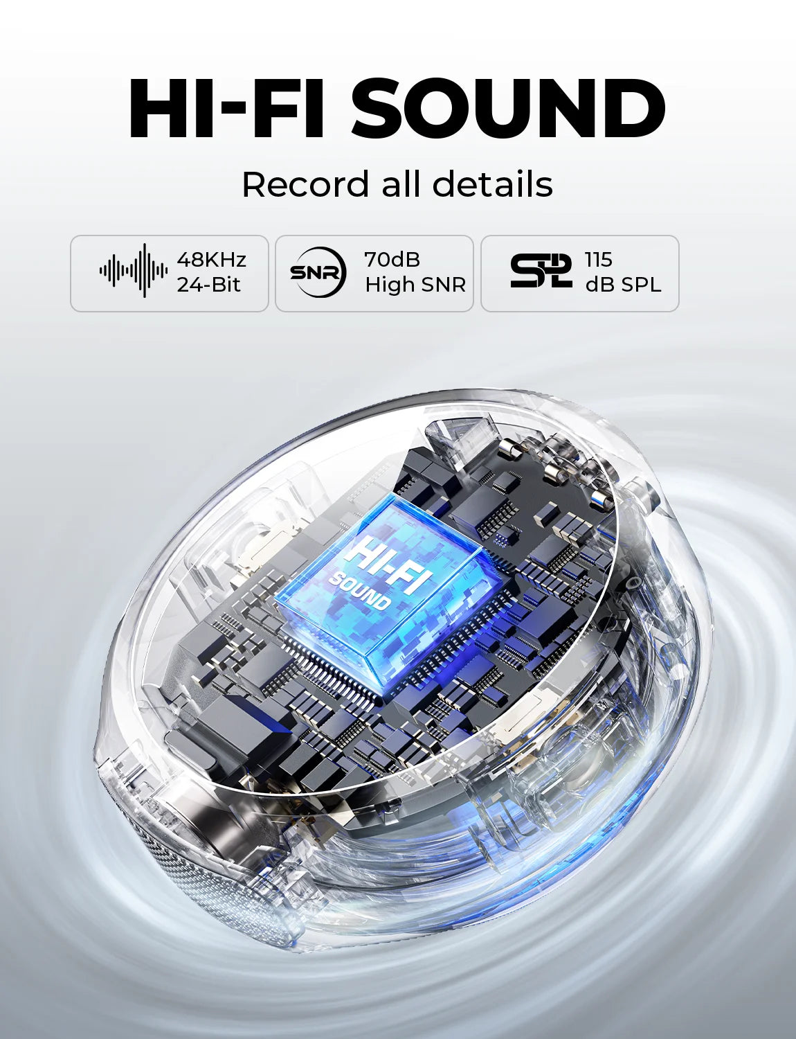 Hollyland Lark M2 Microfone de lapela sem fio para iPhone Android Câmera com cancelamento de ruído para gravação de vídeo Microfone de streaming