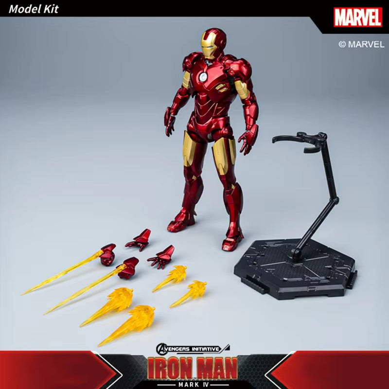 Marvel Iron Man MK42 Assembled Model 10In 1/7 Scale Action Figures Reactors Can Emit Light Collect Ornament Boy Toy Gift