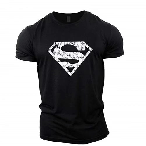 Europe and the United States GYM Superman Hip Hop Sports Fitness Casual Summer Loose Men'S T-Shirt Shirt Girls T-Shirt Lovers