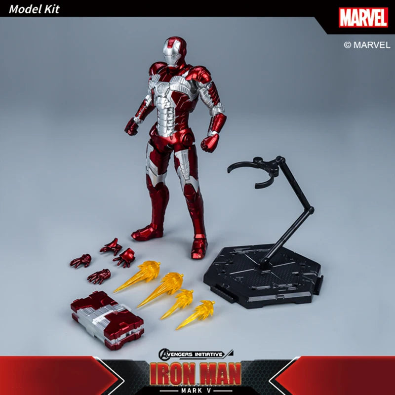 Marvel Iron Man MK42 Assembled Model 10In 1/7 Scale Action Figures Reactors Can Emit Light Collect Ornament Boy Toy Gift