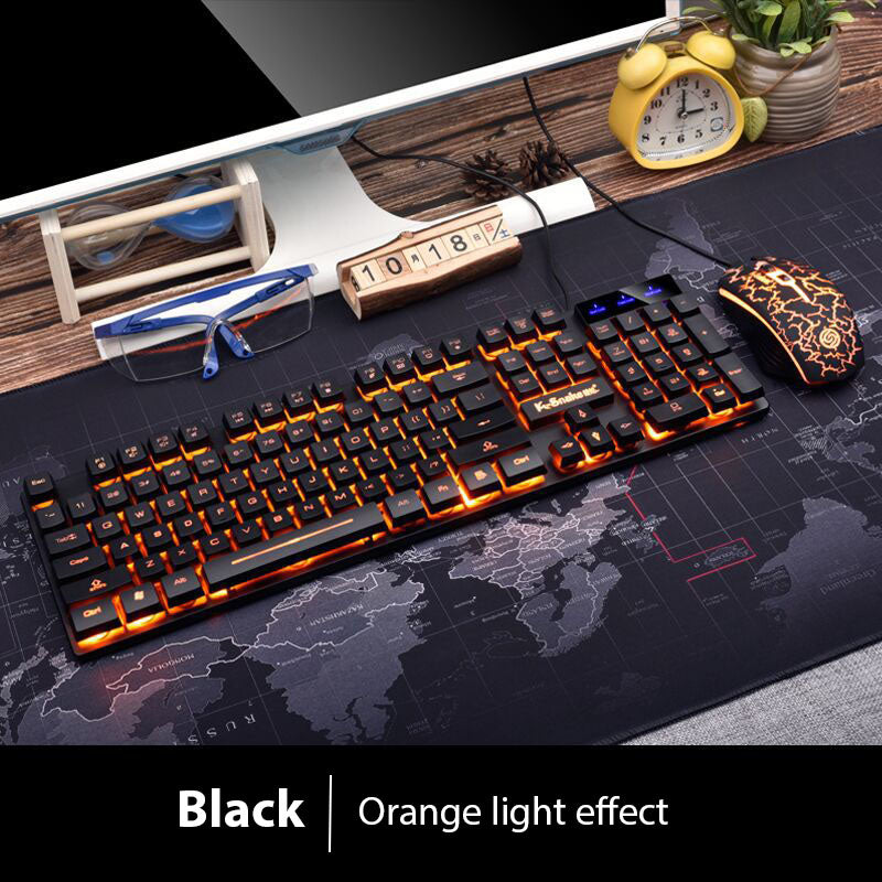 Conjunto de teclado e mouse KM320 teclado retroiluminado de jogo luminoso à prova d'água