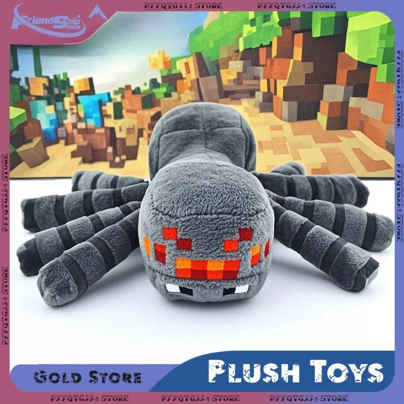 Gray Spider Plush Stuffed Toys Game MC Spider Enderman Wolf Baby Pig Ocelo Figure Plush Soft Animals Doll Birthday Gift Toy