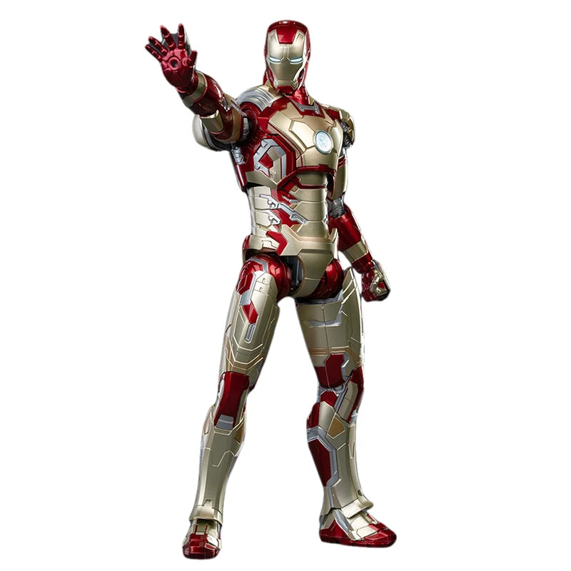 Marvel Iron Man MK42 Assembled Model 10In 1/7 Scale Action Figures Reactors Can Emit Light Collect Ornament Boy Toy Gift