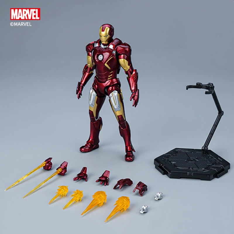 Marvel Iron Man MK42 Assembled Model 10In 1/7 Scale Action Figures Reactors Can Emit Light Collect Ornament Boy Toy Gift