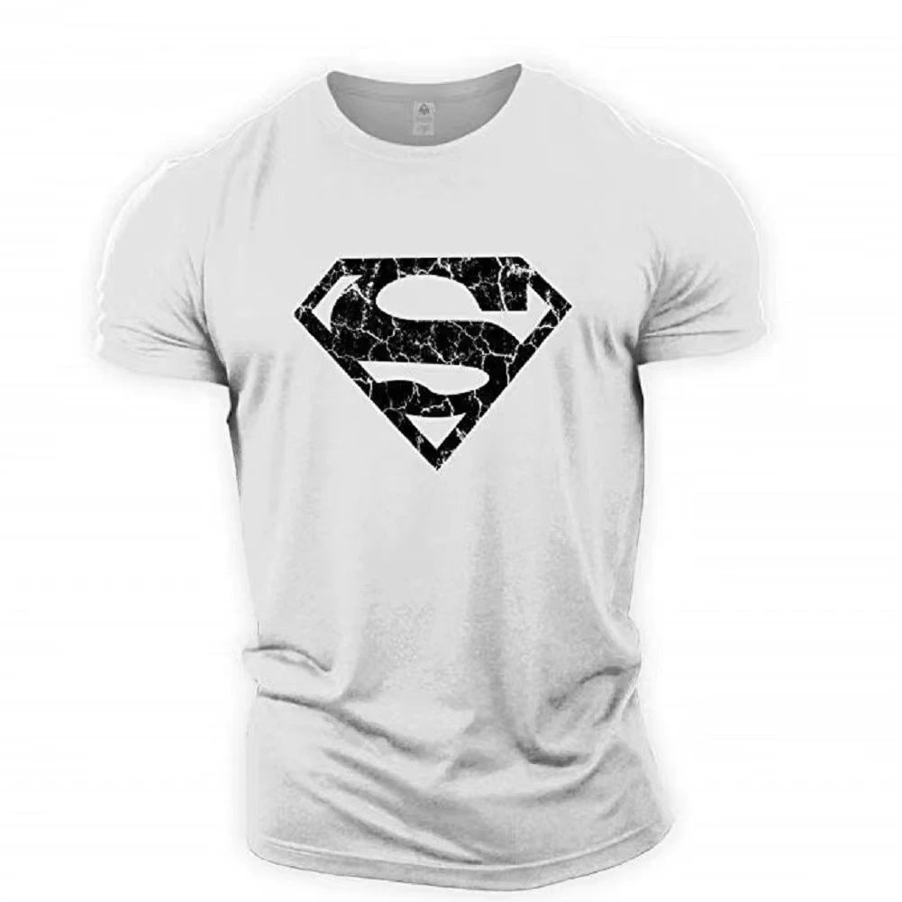 Europe and the United States GYM Superman Hip Hop Sports Fitness Casual Summer Loose Men'S T-Shirt Shirt Girls T-Shirt Lovers