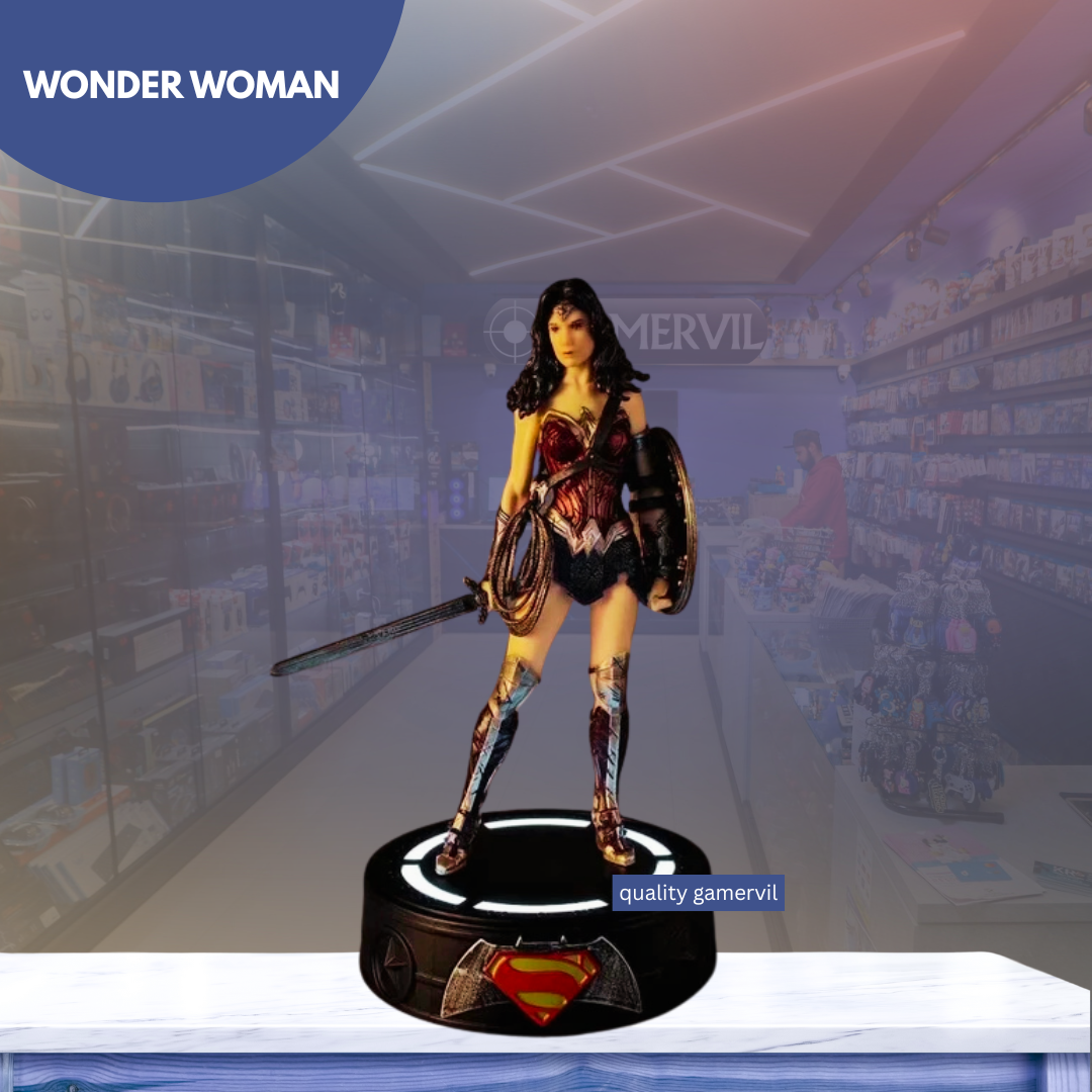 LED Justice League Batman Wonder Women Superman Figure Model Toy Superheroes Figure Action Figure Model Toy Bookshelf Decoration