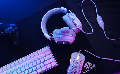 Redragon H510 Zeus-X RGB com fio retroiluminado para jogos fone de ouvido com som surround 7.1 e múltiplas plataformas
