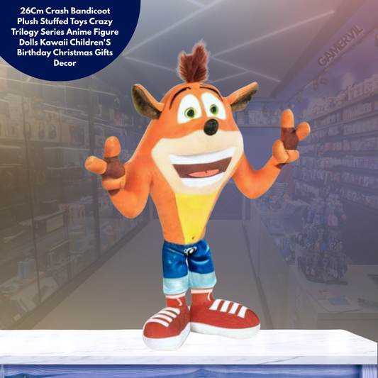 26Cm Crash Bandicoot Plush Stuffed Toys Crazy Trilogy Series Anime Figure Dolls Kawaii Children'S Birthday Christmas Gifts Decor
