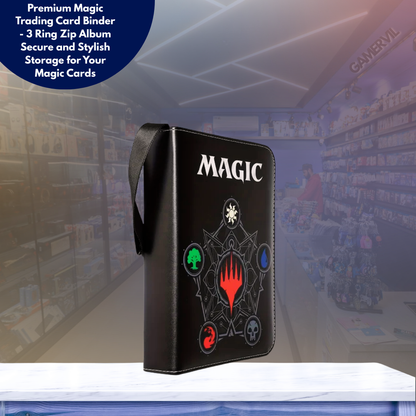 Premium Magic Trading Card Binder - 3 Ring Zip Album