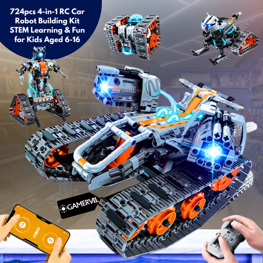 724pcs 4-in-1 RC Car Robot Building Kit for Kids
