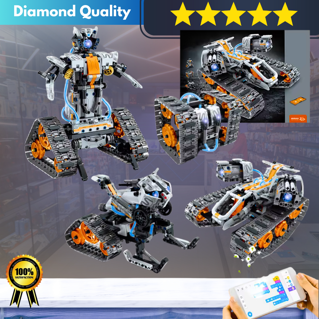 724pcs 4-in-1 RC Car Robot Building Kit for Kids