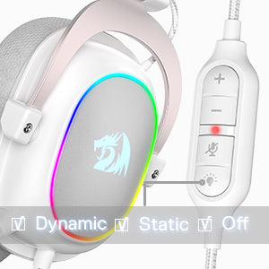 Redragon H510 Zeus-X RGB com fio retroiluminado para jogos fone de ouvido com som surround 7.1 e múltiplas plataformas