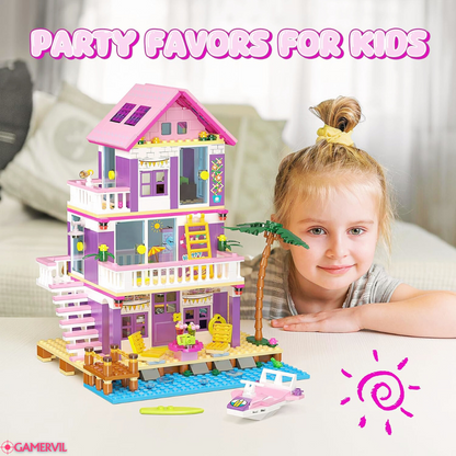 Charming Summer Villa Building Blocks Set for Kids