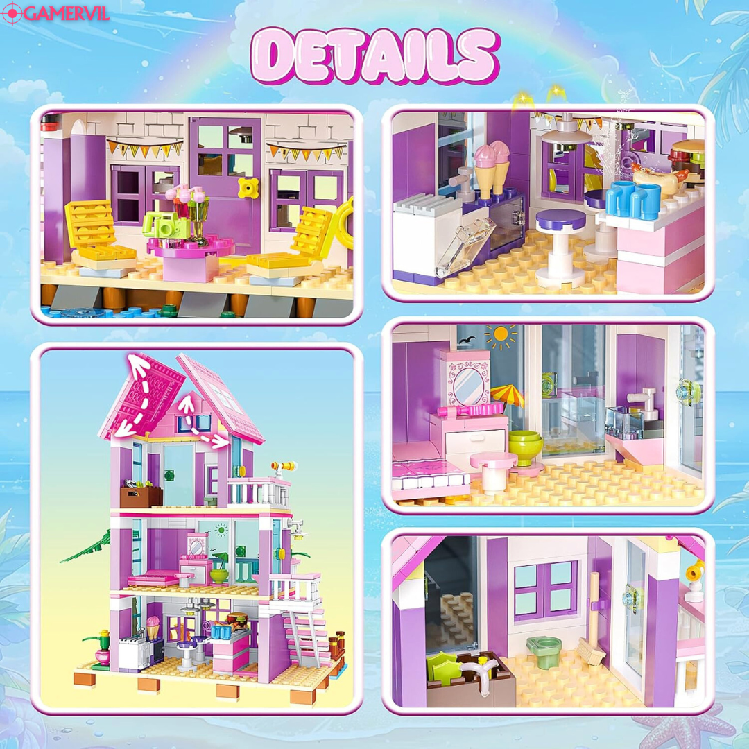 Charming Summer Villa Building Blocks Set for Kids