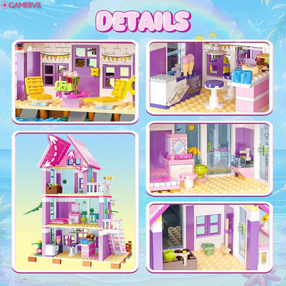 Charming Summer Villa Building Blocks Set for Kids