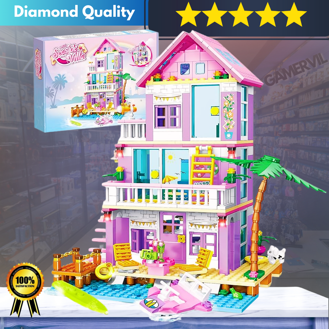 Charming Summer Villa Building Blocks Set for Kids