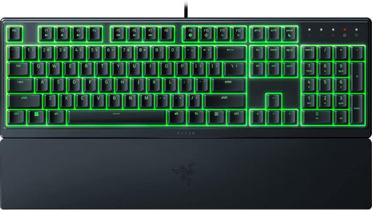 Ornata V3 X - Low Profile Gaming Keyboard (Silent Membrane Switches, Uv-Coated Keycaps, Durable, Spill-Resistant Design, Ergonomic Writst Rest) UK Layout | Black